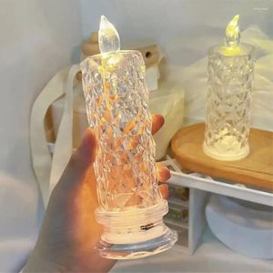 Tafellampen LED Crystal Lamp Rose Projectie Licht Romantische diamanten sfeeravond voor slaapkamerfeestje Kerstdecor