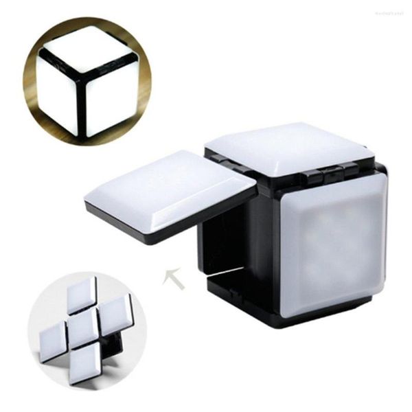 Lampes de table Led Cube 1200 Ma Lampe à économie d'énergie Entièrement réglable Panneaux lumineux modernes USB Plastique Pliable Nuit