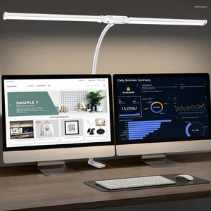 LAMPE DE TABLE BURE LED Double tête étape sans ordinateur Dimmable Monitor Light USB LAMPE USB POUR ÉTUDE DE BUREAUX ÉCLAIRAGE LECHING