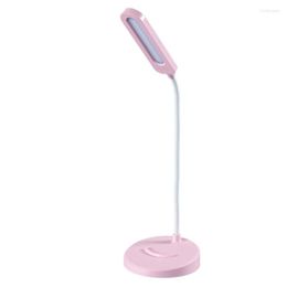 Lámparas de mesa Lámpara de escritorio LED 24 LED Eye-Caring 3 Modos de luz Táctil Regulable Flexible Ajustable Blanco Rosa