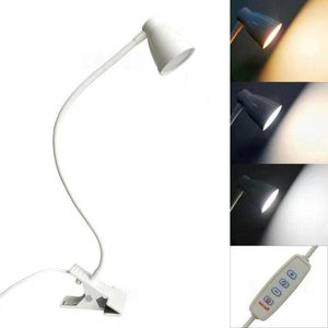 Tafellampen LED Bureau Lamp 3 kleurtemperatuur verstelbare clip werk leeslicht voor slaapkamers garages USB nachtlichten laptop