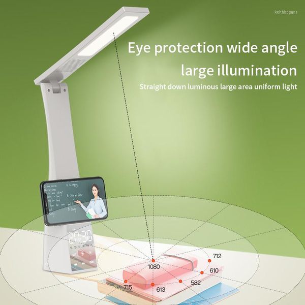 Lampes de table Led lampe de bureau haut-parleur Bluetooth Protection des yeux température USB rechargeable gradation pliable lampe de lecture