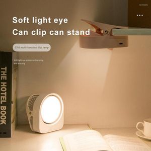 Lampes de table LED lampe de bureau Clip sur la Protection des yeux gradation 3 couleurs USB lampe de lecture Rechargeable pour lit ordinateur nuit