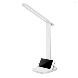 Lampes de table LED lampe de bureau réglable USB charge tactile protection des yeux lecture veilleuse pliante interrupteur rotatif