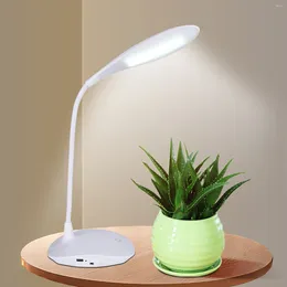 Tischlampen, LED-Schreibtischlampe, faltbar, dimmbar, Leselicht mit 3 Farbtemperaturen und Helligkeit, flexibler Schwanenhals am Bett