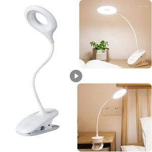 Lampes de table LED lampe de bureau Portable veilleuse Non stroboscopique pince support tactile étude Flexible col de cygne bureau Usb Rechargeable
