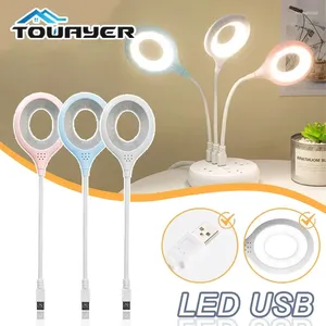 Tafellampen LED-bureaulamp Leeslamp Draagbaar Nacht DC5V USB-interface Mobiele oogbescherming Kantoor Leren Ringverlichting