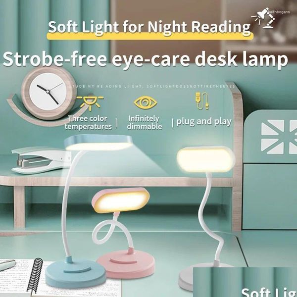 Lámparas de mesa Descripción LED Lámpara de escritorio táctil y pling de doble uso Protección de color ojo ESTUDIAND