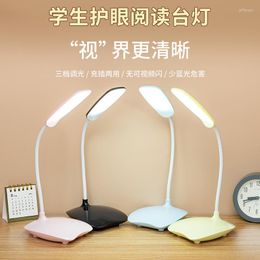 Tafellampen LED Bureau Lamp USB aangedreven 3 kleuren Touch Stepless Dimable Light Eye Protection Slaapkamer Bedder Nacht