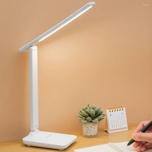 Lampes de table LED lampe de bureau alimentée par USB Dimmable tactile pliable avec port de charge veilleuse pour la lecture d'étude