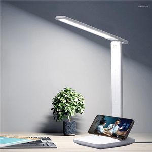 Lámparas de mesa LED lámpara de escritorio USB recargable plegable regulable táctil con luz nocturna lectura de libros protección ocular 4000mah