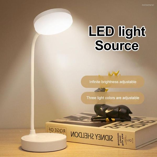 Lampes de table LED lampe de bureau USB Rechargeable protection des yeux chambre chevet pour étudiant étude lecture livre lumières dimmable veilleuse