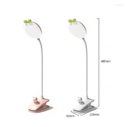 Tafellampen LED -bureaulamp met clip touch diming roze studenten slaapzaal oogbescherming licht plastic nacht voor kinderen lampa