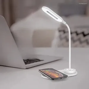 Lampes de table Lampe de bureau LED avec chargeur rapide Port de charge USB Lumière pour bureau à domicile Contrôle tactile Soins des yeux Dimmable