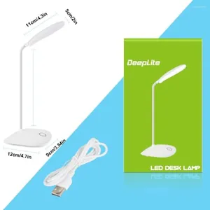 Lampes de table Lampe de bureau à LED avec col de cygne flexible Dimmable 5W Touch Control Compact Portable Light For Dort Study Office Bedroom