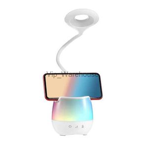 Tafellampen Led-bureaulamp met nachtlampje RGB-nachtlampje Dimmen met drie snelheden Tafellamp Oplaadbare leeslamp met Bluetooth-luidspreker YQ231006