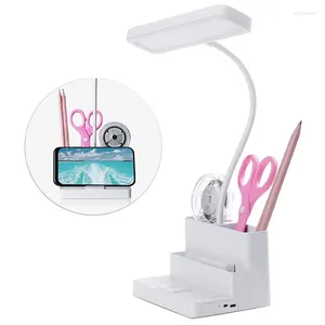 Tafellampen LED -bureaulamp met pen/telefoonhouder Functie Licht Flexibel GoiSeleck 3 kleurmodi SPLESPLOSS DIMMING