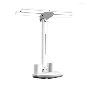 Lampes de table Lampe de bureau LED avec port de chargement USB pliable à 180 degrés et facilement réglable pour les devoirs 2 porte-stylos