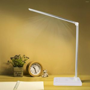 Lámparas de mesa Lámpara de escritorio LED con cargador inalámbrico USB recargable regulable Cuidado de los ojos Luz táctil Gass