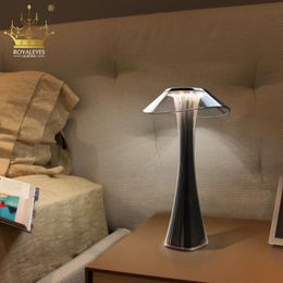 Tafellampen LED Bureau Licht Dimable Beschermingsogen USB Oplaad Smart Touch Switch Bedide Transparant Crystal Creative