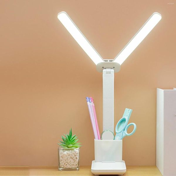 Lampes de table LED lampe de bureau tête rotative avec porte-stylo téléphone soins des yeux pour salon chevet étude table de nuit