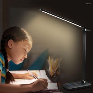 Lampes de table Led bureau Usb protection des yeux enfants lampe rotative réglable tactile étude lumière pour chambre chevet lecture Lampara