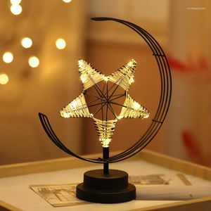 Tafellampen LED Desktop Decoratielamp USB / Batterij aangedreven Star Shape Fairy Wedding Party Slaapkamer