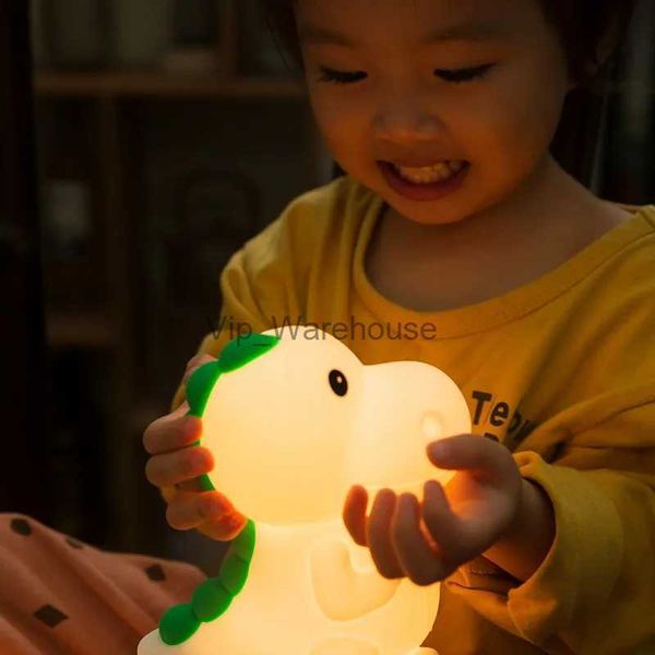 Lampes de table LED dinosaure silicone tapotement veilleuse couleur changeante USB charge chevet sommeil cadeau pour enfants lampe de Table enfants jouets YQ231006