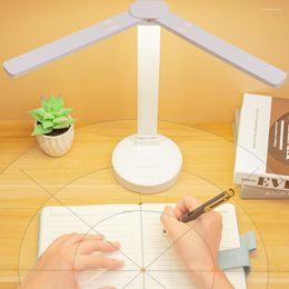 Lámparas de mesa LED Lámpara regulable de doble cabeza Lámpara de lectura de escritorio con brazo oscilante Creativa