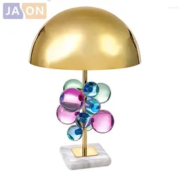 Lámparas de mesa LED E27 Lámpara colorizada de mármol de hierro nota.