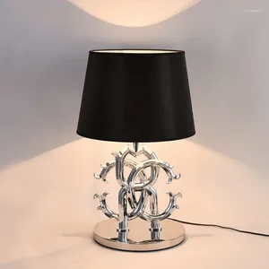 Lámparas de mesa LED luz europea lámpara de lujo de alto grado oro plata arte escritorio sala de estar dormitorio estudio cabecera decoración iluminaciones E27