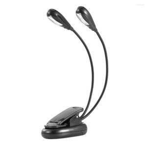 Lampes de table LED Protection des yeux livre veilleuse double bras flexibles étude lampe de bureau alimenté par batterie pour voyage chambre lecture