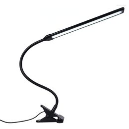 Tafellampen LED Eye Protection Desk Lamp USB aangedreven clip-on met schakelaar 9-versnellingen Verstelbare helderheid voor leeswerkzaamheden