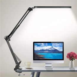 Tafellampen LED Eye Protection Desk Lamp Student Dormitory Creative Bedide Reading USB lange vouwclip
