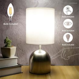 Lampes de table Lampe de bureau de protection des yeux LED peut être branchée et touchée, veilleuse à gradation, salon, chambre à coucher, décoration de chevet