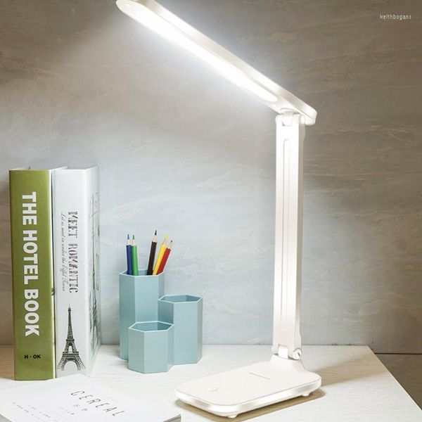 Lámparas de mesa Lámpara de protección ocular LED Interruptor táctil inteligente Lectura de estudiantes Soporte plegable de escritorio de dormitorio familiar creativo de 3 colores