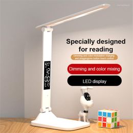 Tafellampen LED Oogbescherming Licht lezen Learning Student Dormitory Desk Lamp Opladen Vouwen Smart slaapkamer