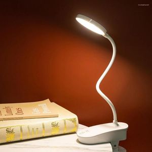 Lampes de table LED Protection des yeux Clip tactile Étude Lampe de bureau Fold Dortoir USB Charge Lumière