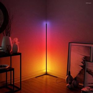 Table Lamps LED Floor Lamp Modern RGB Light W/ Remote Control For Bedroom Living Room Atmosphere Standing Indoor Lighting Decor