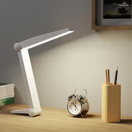 Lâmpadas de mesa led dobrável lâmpada leitura proteção para os olhos escurecimento iluminação cabeceira sala estar quarto carregamento luz da noite