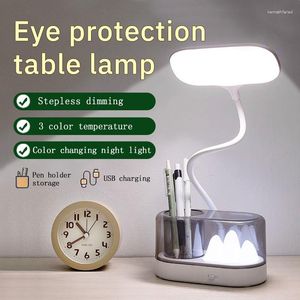 Lampes de table LED Iceberg Lamp ABS Material 3 Mode Color Temperature Stepless Dimmer Dual Switch