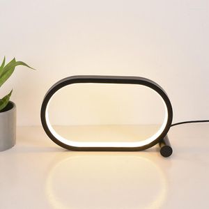 Lampes de table lampe à LED chambre chevet acrylique salon lecture noir/blanc contrôle tactile veilleuse à intensité variable