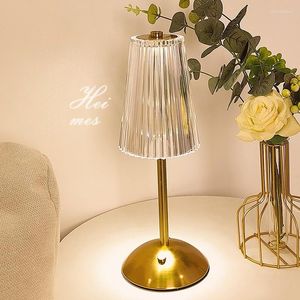 Lampes de table lampe à LED chambre chevet nuit Rechargeable tactile gradation sans fil Restaurant café El décoration