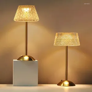 Lampes de table LED lampe cristallin de coulai de lit de lit tactile