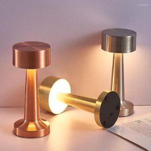 Tafellampen LED -lamp Dumbbell verlichting Vorm Dimable USB -oplaadbaar bureau Bed Bedide Night Light voor restaurantbar Tischlampe