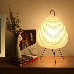 Lámparas de mesa Lámpara LED Linterna de papel de arroz japonés Trípode de pie Decoración para el hogar Estudio Dormitorio Accesorios de iluminación