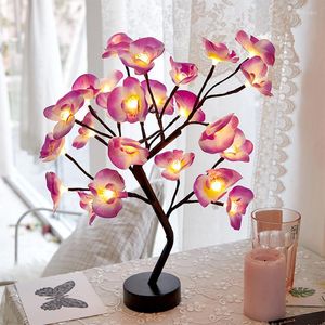 Tafellampen LED LAMP Woonkamer Slaapkamer Decoratie Rose Desk Licht USB/Batterij Powered Christmas Wedding Party Tree