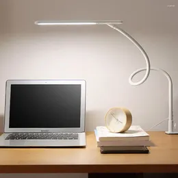Lampes de table LED lampe longue ARM BURIS CLIP Clip de lecture protégée pour les yeux avec une luminosité et une couleur à 3 niveaux pour l'étude