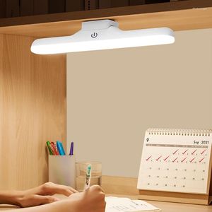 Lampes de table Lampe LED Lampe de bureau magnétique suspendue sans fil tactile veilleuse étude lecture gradation continue rechargeable USB