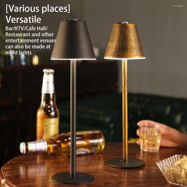 Lampes de table Lampe à LED Rechargeable Étude Tactile Dimmable Métal Liseuse Éclairage Sans Fil Restaurant Bar El Chambre Chambre